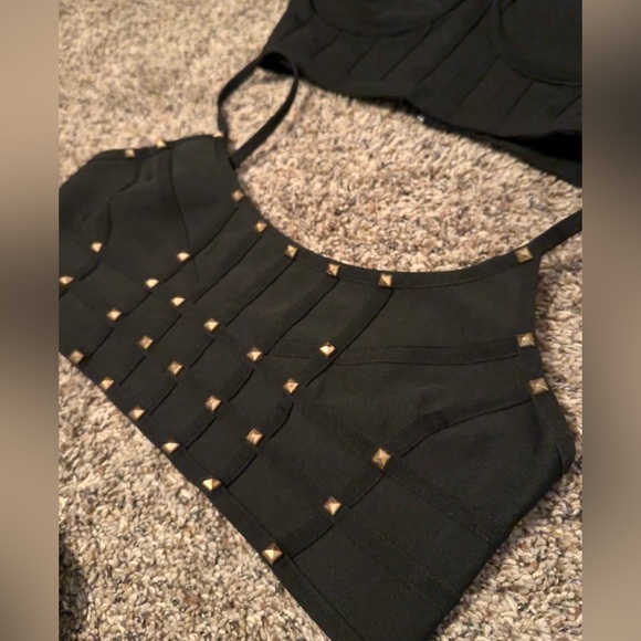 AKIRA Black - 3 Crop Top Corset Bra Top Bustier - Picture 5 of 9